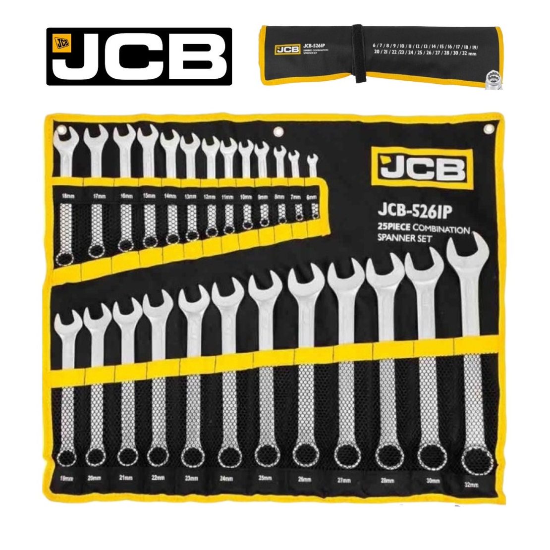 НЕМСКИ Комплект Звездогаечни Ключове JCB 25 броя 6-32мм 5261P + ЛЕД ФЕНЕР