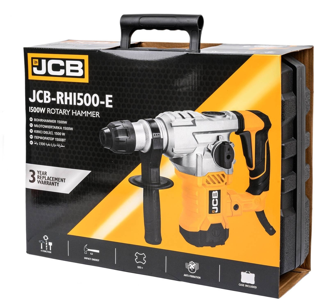 НЕМСКИ Електрически Перфоратор JCB RH1500-E 1500W SDS-plus 6J + ЛЕД ФЕНЕР