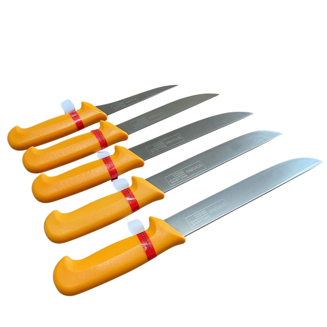 НЕМСКИ Комплект Професионални Месарски Ножове 5 броя STAHLMAYER Exclusive + Подарък + ЛЕД ФЕНЕР