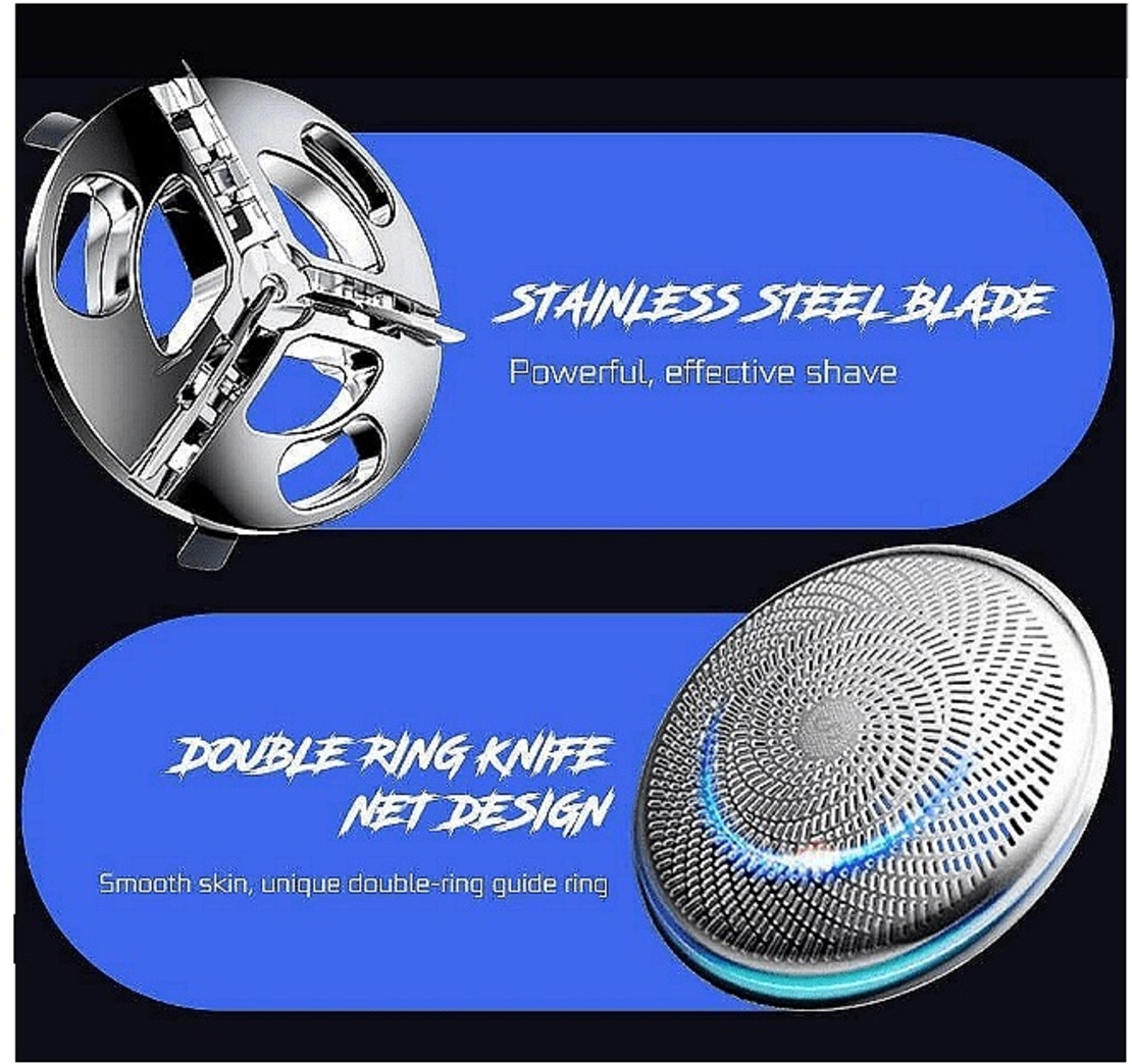 НЕМСКА Мини електрическа самобръсначка за мъже, Водоустойчива , Джобен размер, USB зареждане + ЛЕД ФЕНЕР