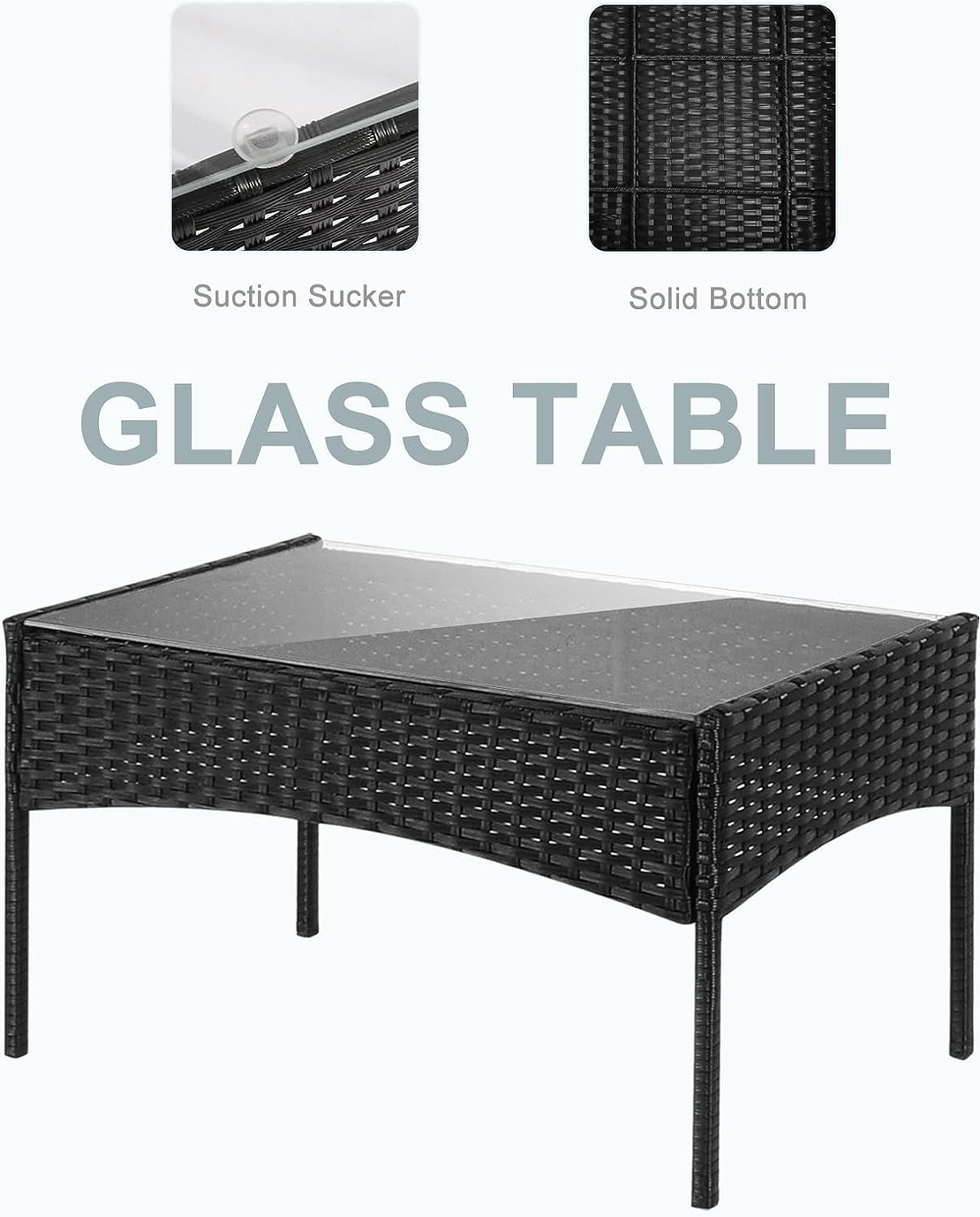 НЕМСКИ Градински Комплект 4 Части–Ратанова Мебел За Релакс + ЛЕД ФЕНЕР