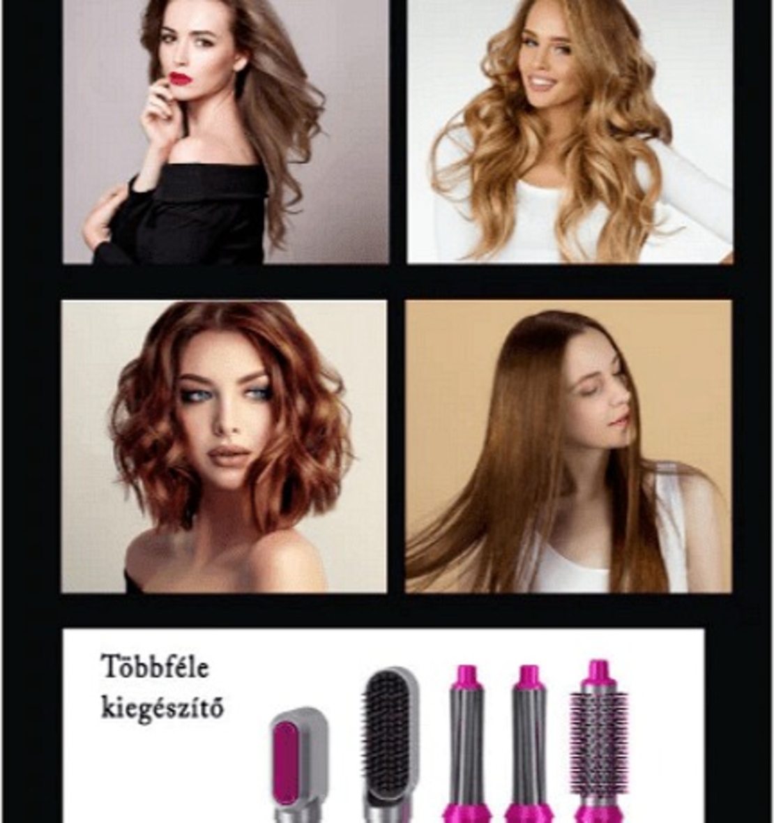 НЕМСКА Многофункционална маша за коса с 5 различни приставки, WrapAir 1000 W + ЛЕД ФЕНЕР