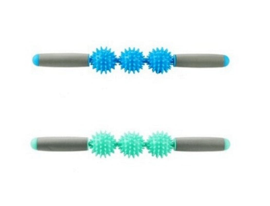 НЕМСКИ Ръчен масажор с 3 релефни ролки и неплъзгаща повърхност, Универсална употреба + ЛЕД ФЕНЕР