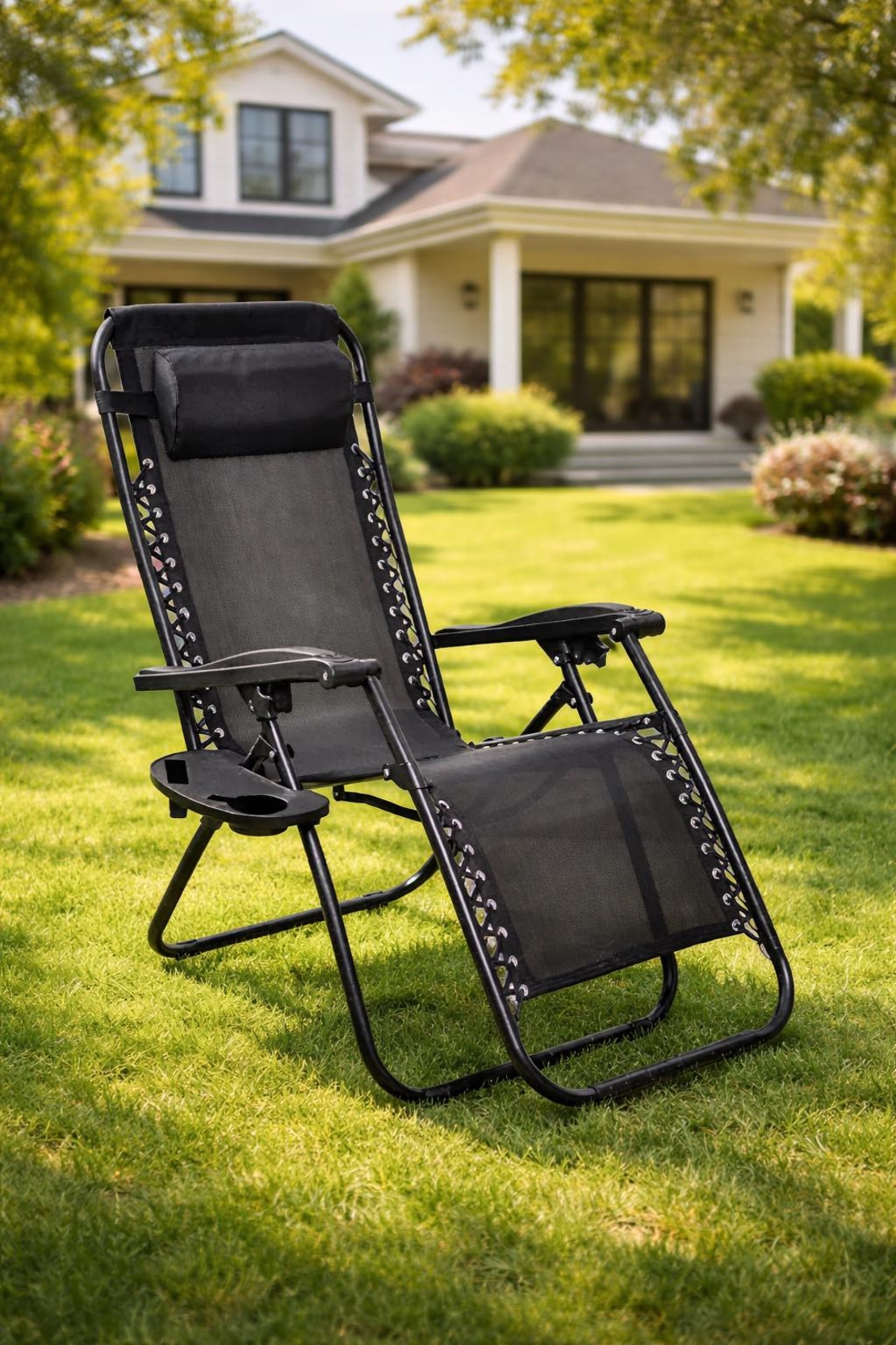 НЕМСКИ Сгъваем Стол Тип Шезлонг-Поставка За Чаша И Телефон + ЛЕД ФЕНЕР