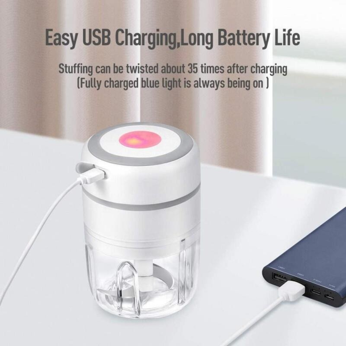 НЕМСКИ Безжичен мини чопър + ЛЕД ФЕНЕР