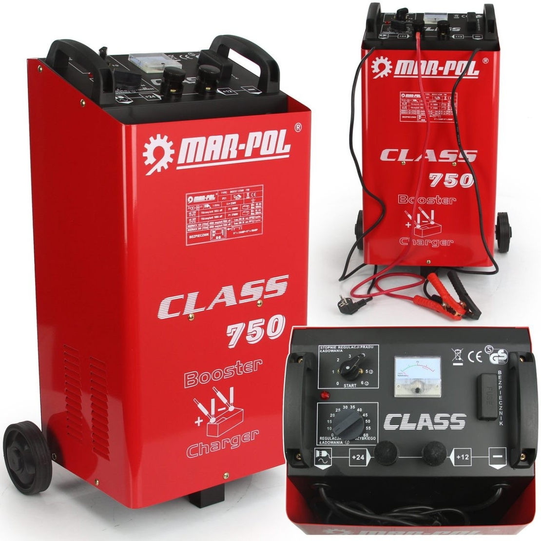 НЕМСКО Зарядно Стартерно Устройство за Акумулатор MAR-POL 750 60-900AH + ЛЕД ФЕНЕР