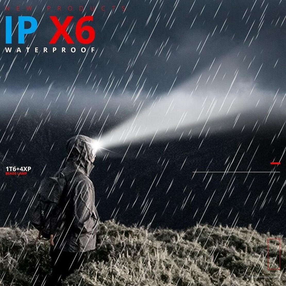 НЕМСКА Водоустойчив челник 5-LED Zoom диода, с презареждащи се батерии + ЛЕД ФЕНЕР