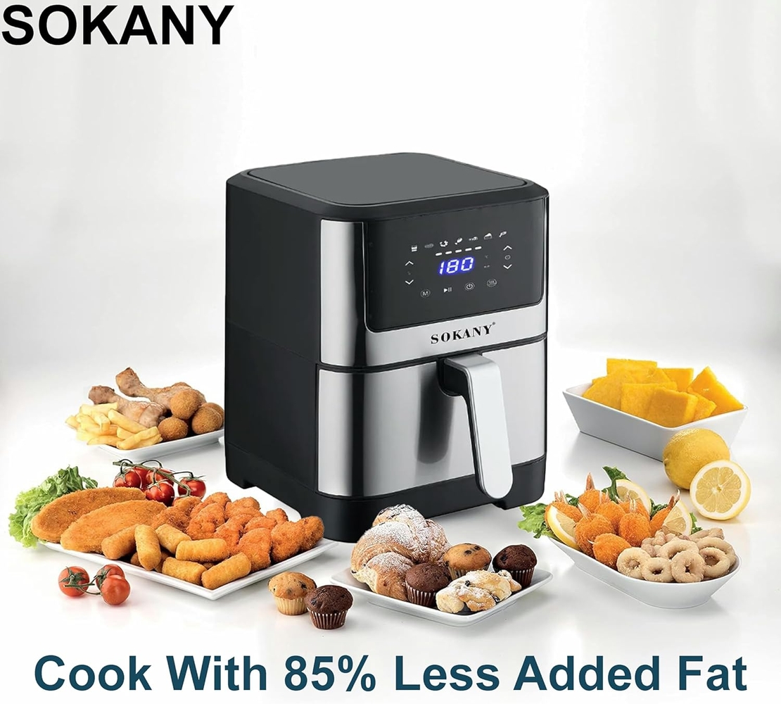 НЕМСКИ Air Fryer - 7 литра Sokany SK-ZG-8040 + ЛЕД ФЕНЕР