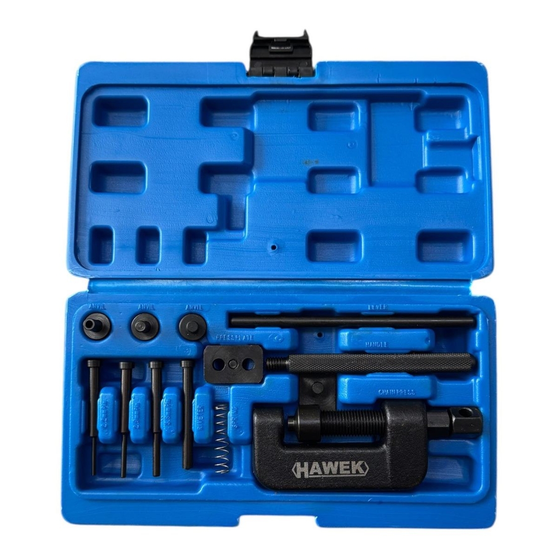 НЕМСКИ Професионален комплект за разнитване и занитване на вериги HAWEK HW-1103 + ЛЕД ФЕНЕР