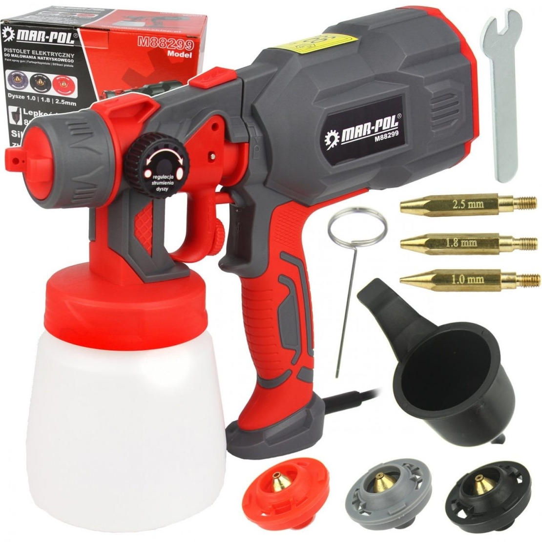 НЕМСКИ Пистолет за Боядисване Електрически MAR-POL 800мл.Полша + ЛЕД ФЕНЕР