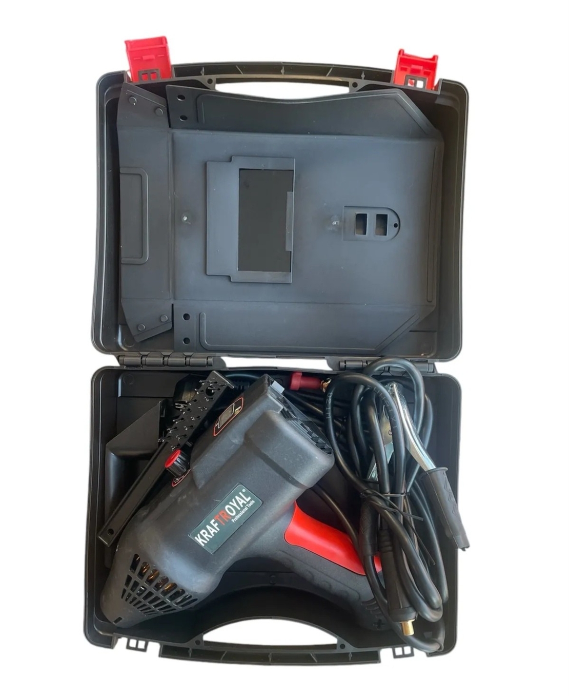 НЕМСКИ Професионален Електрожен Пистолет 350А Заваръчен Инверторен Апарат KRAFTROYAL + Соларни Очила за Заваряване + ЛЕД ФЕНЕР