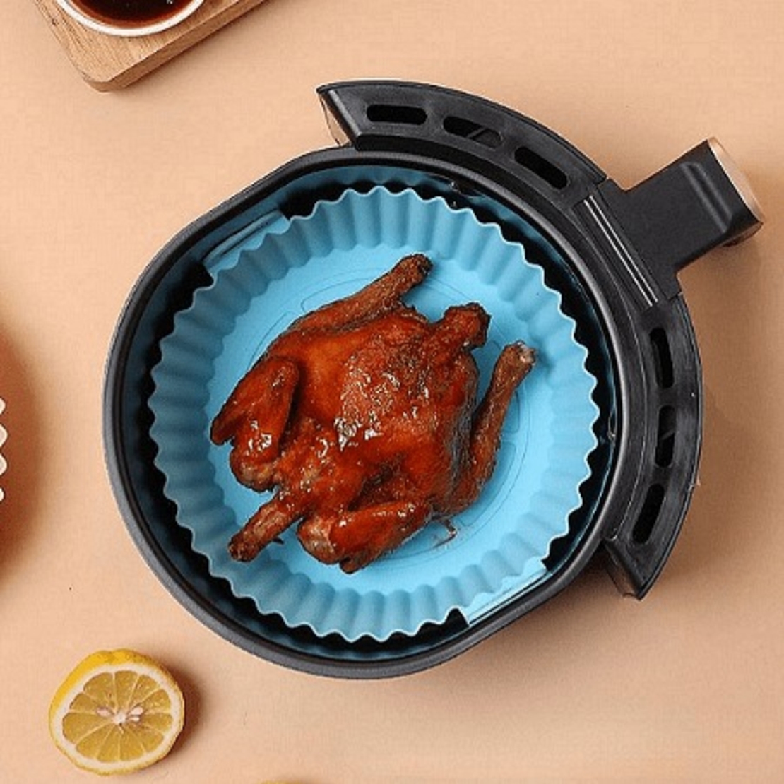 НЕМСКИ Фритюрник Silver Crest, С горещ въздух, С функция печене, 6л, 2400 W, Подарък силиконова подложка + ЛЕД ФЕНЕР