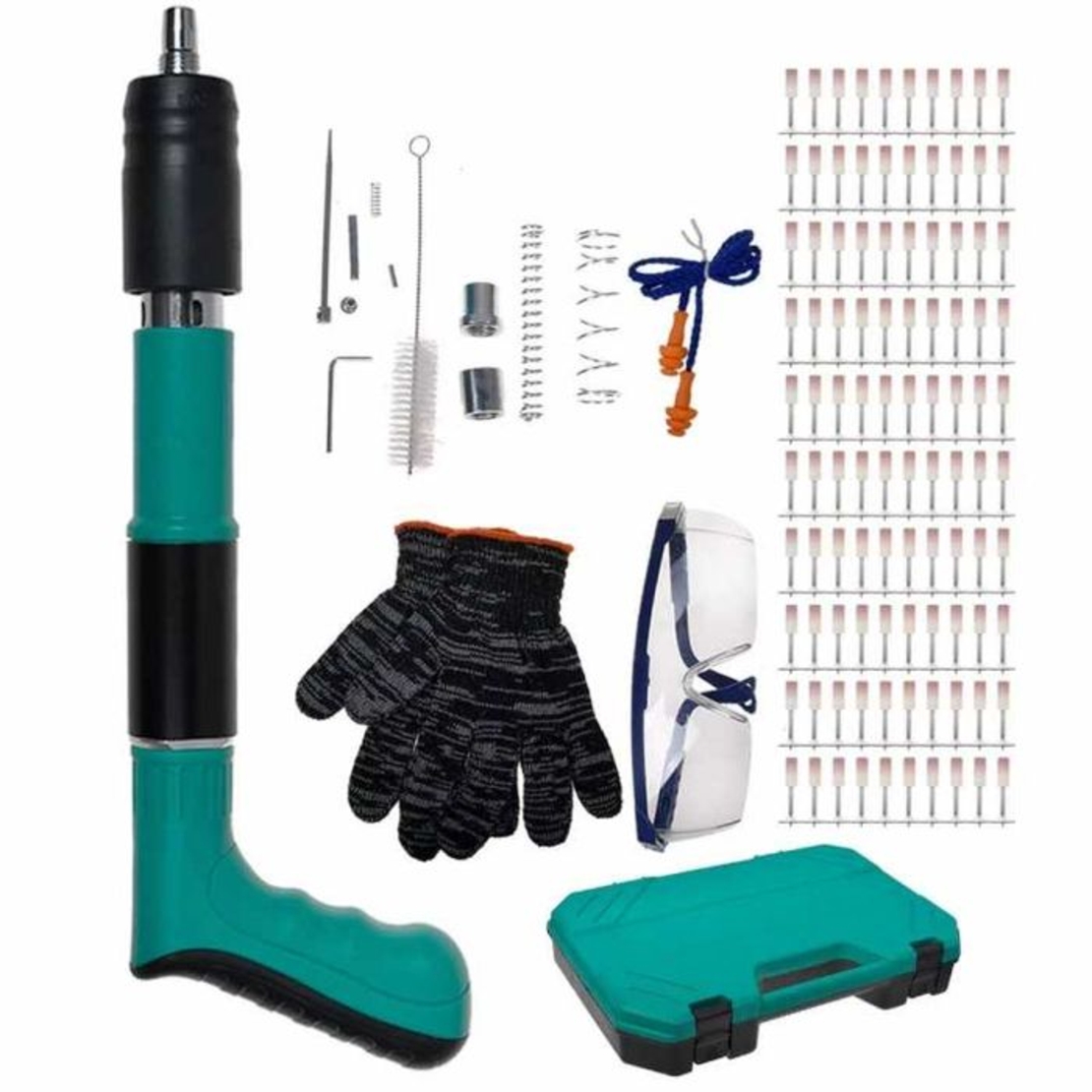 НЕМСКИ Професионален Пистолет За Пирони+100бр Пирони IRON512+ЛЕД ФЕНЕР