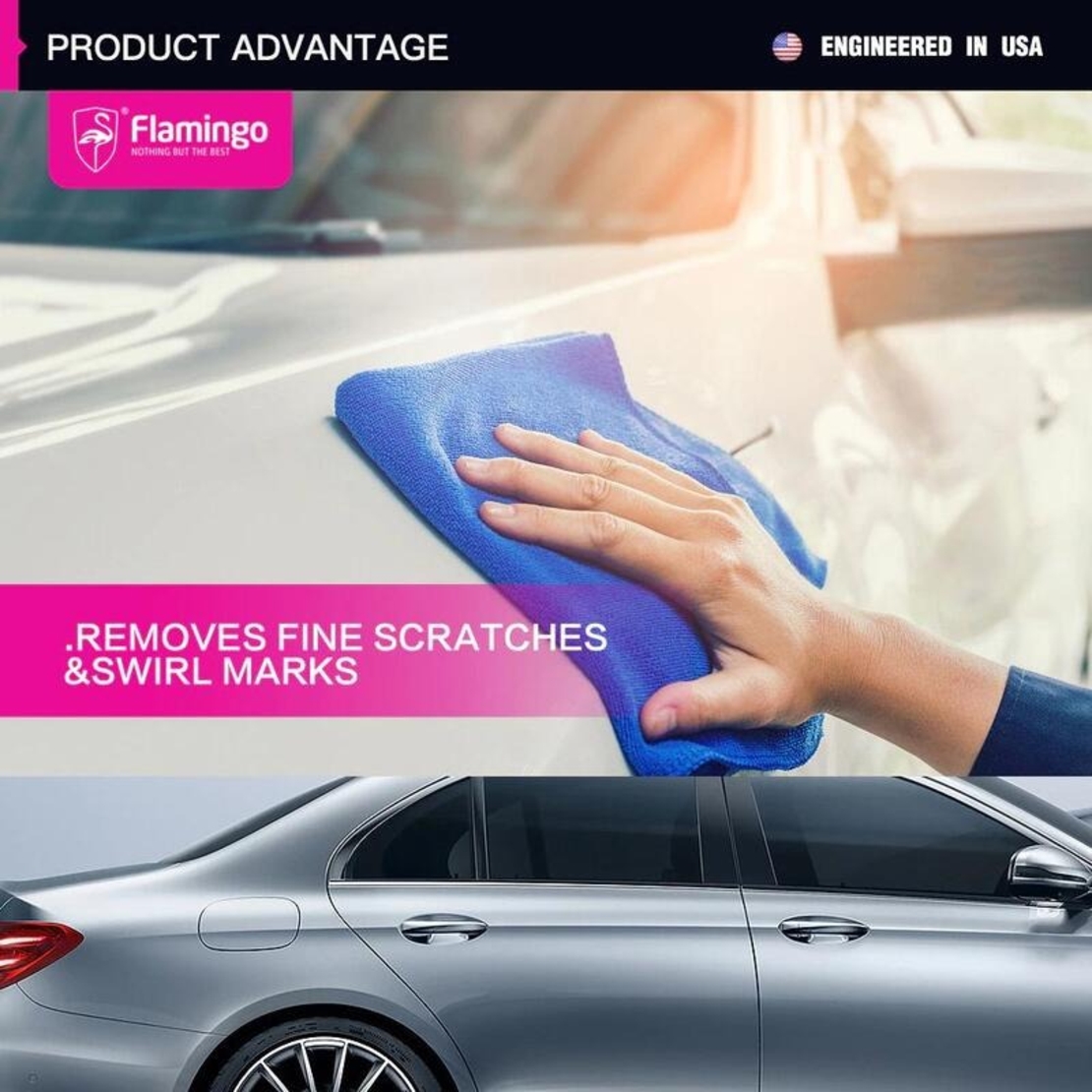 НЕМСКИ Препарат за отстраняване на драскотини 300мл Flamingo F099 Scratch Remover + ЛЕД ФЕНЕР