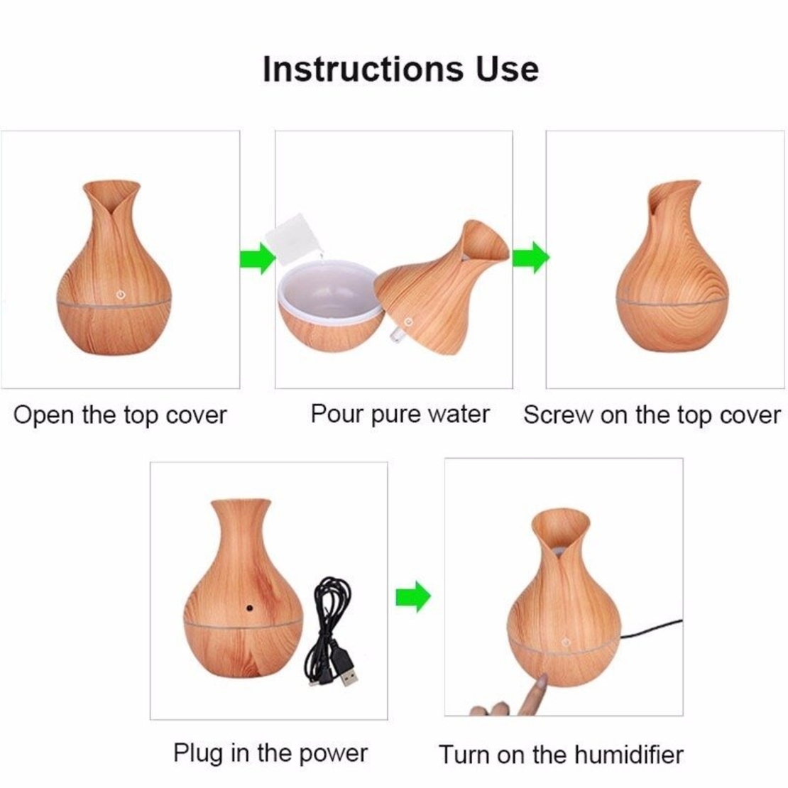 НЕМСКИ Овлажнител за въздух с Арома терапия + ЛЕД ФЕНЕР
