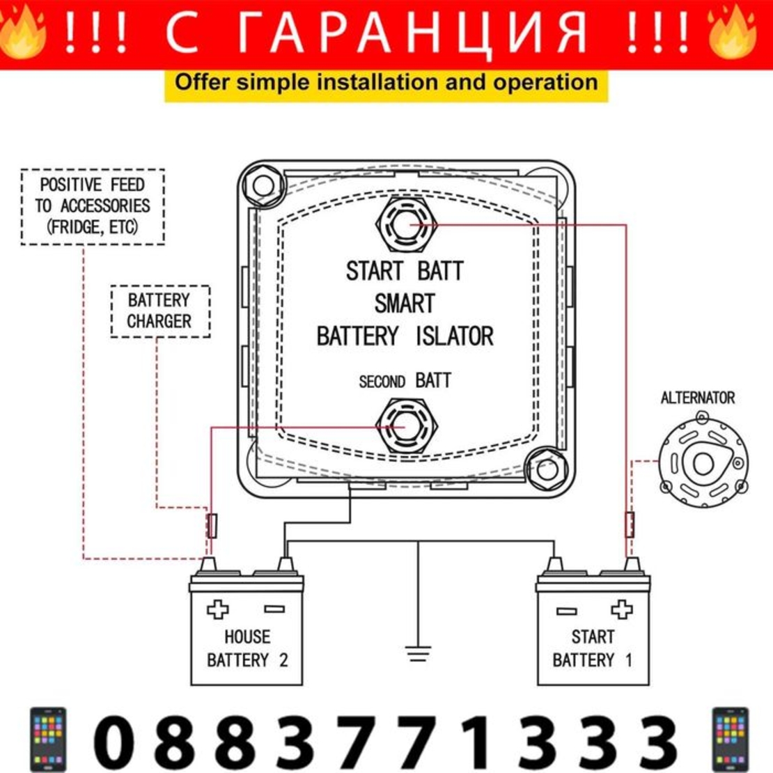 НЕМСКИ Комплект за разделяне на заряд + ПОДАРЪК ЛЕД ФЕНЕР