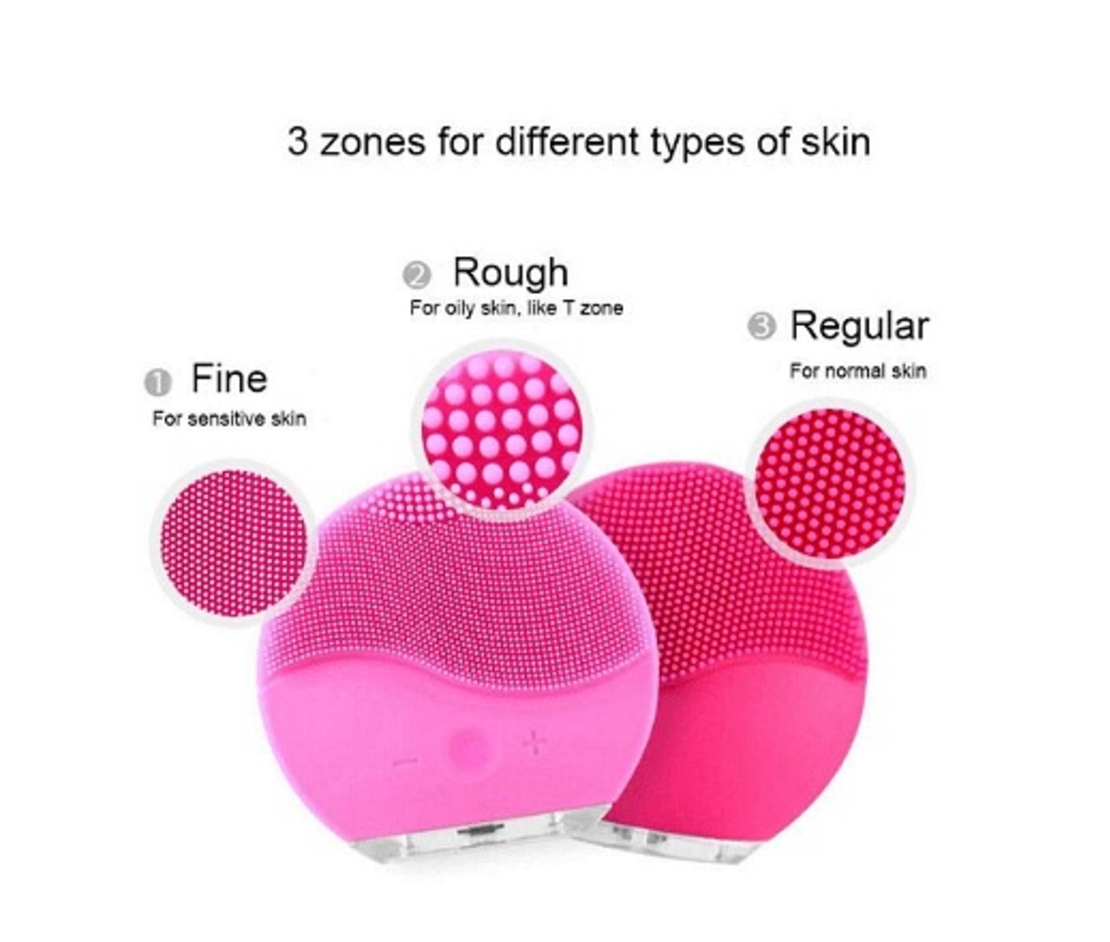 НЕМСКА Електрическа силиконова четка за масаж и почистване на лице, Водоустойчива + ЛЕД ФЕНЕР