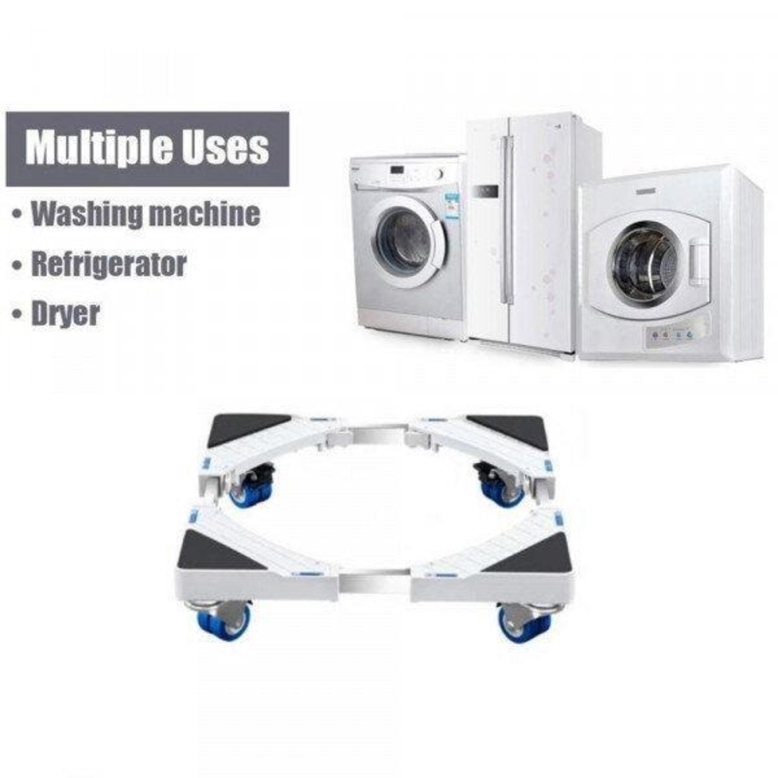 НЕМСКА Платформа на колела за домакински машини и мебели 56x56см. + ЛЕД ФЕНЕР