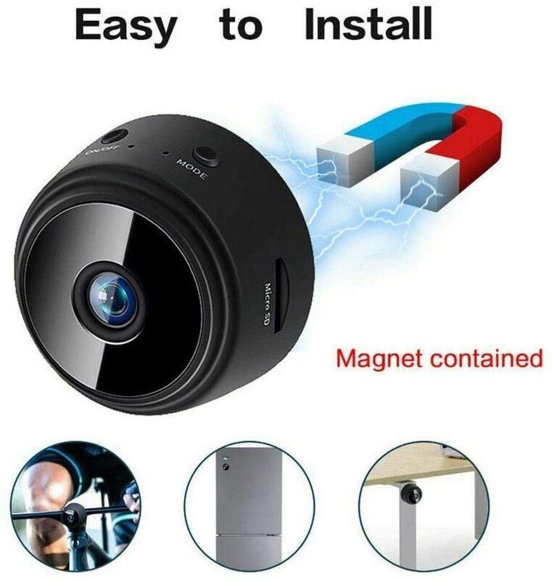 НЕМСКА WIFI МИНИ БЕЗЖИЧНА КАМЕРА FULL HD с автономна батерия + ЛЕД ФЕНЕР