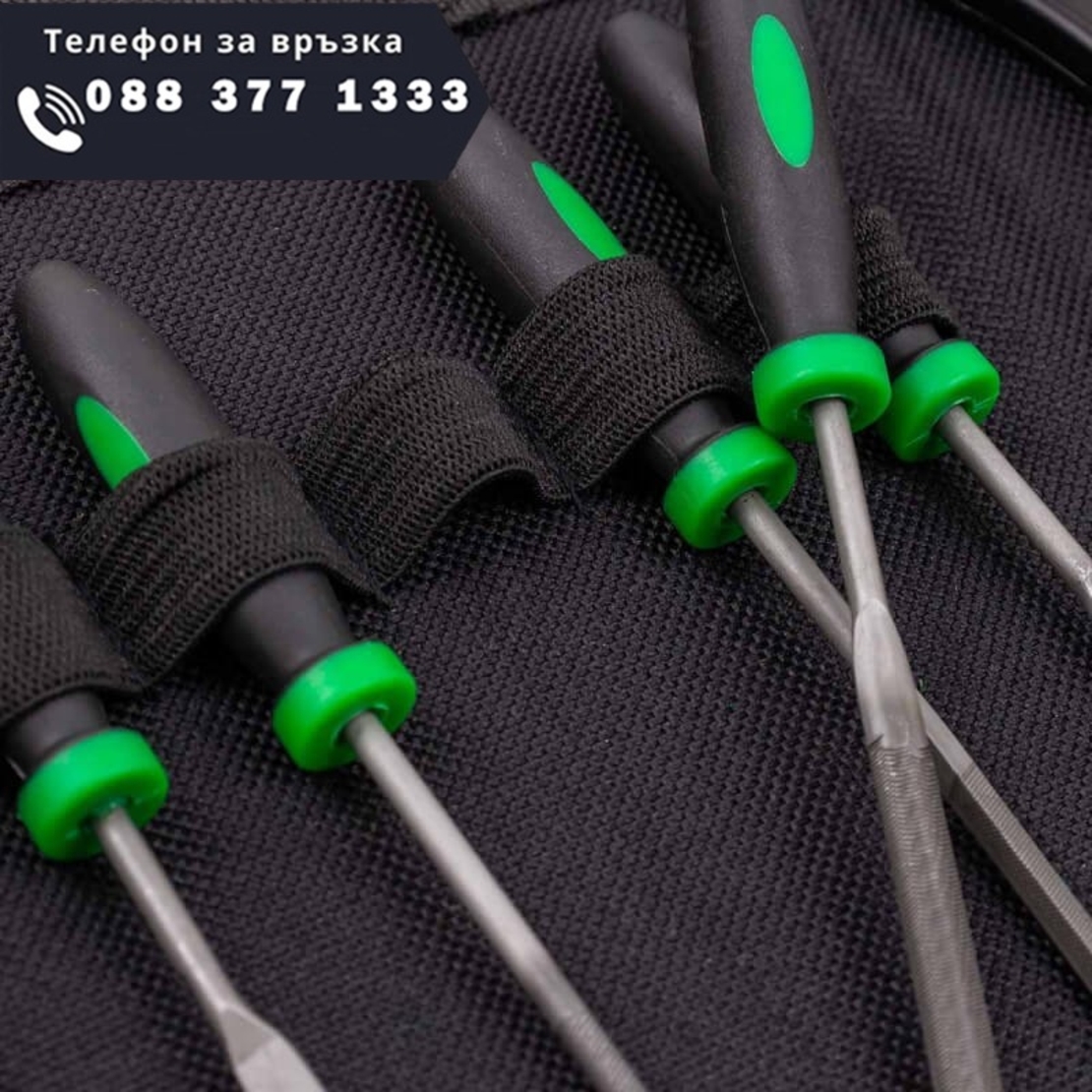 НЕМСКИ Комплект Пили ROCKFORCE Пила 17 части 4 големи 12 малки 1 телена четка + ЛЕД ФЕНЕР