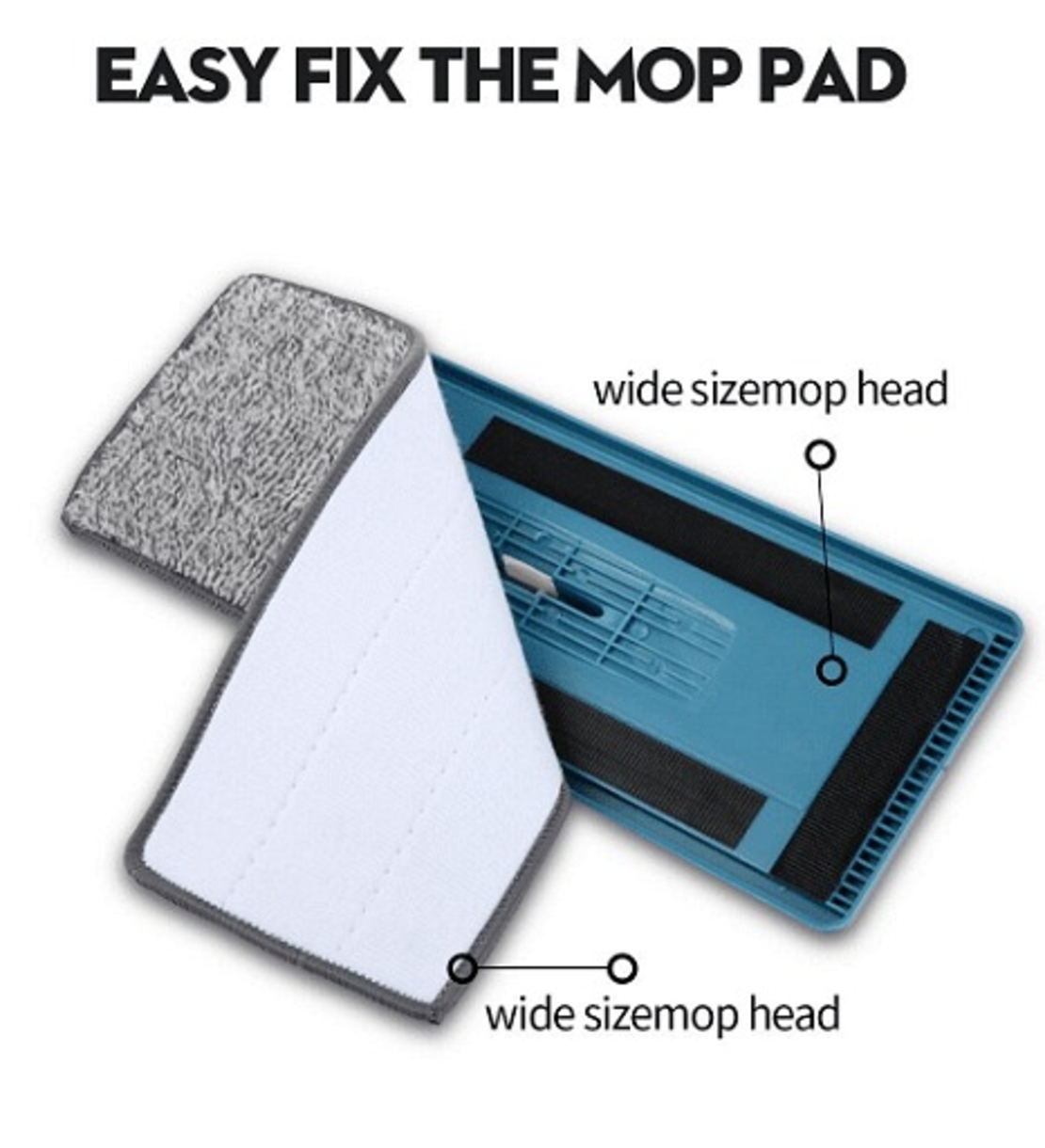 НЕМСКА Комплект кофа с плосък моп с 2 отделения и 360 ° въртящ се плосък моп + ЛЕД ФЕНЕР