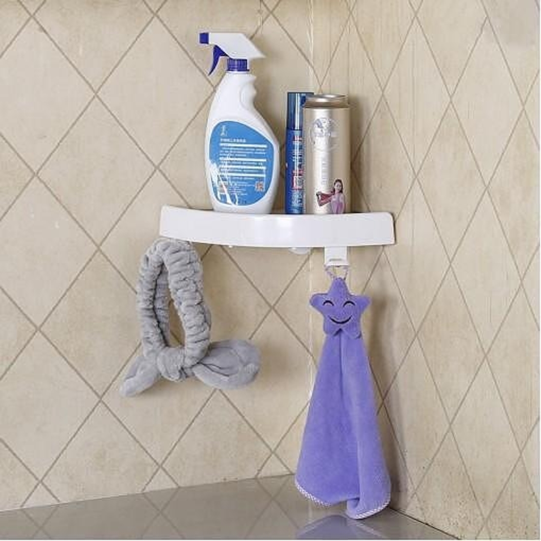 НЕМСКА Ъглова стойка за баня самозалепваща на вакуум + ЛЕД ФЕНЕР