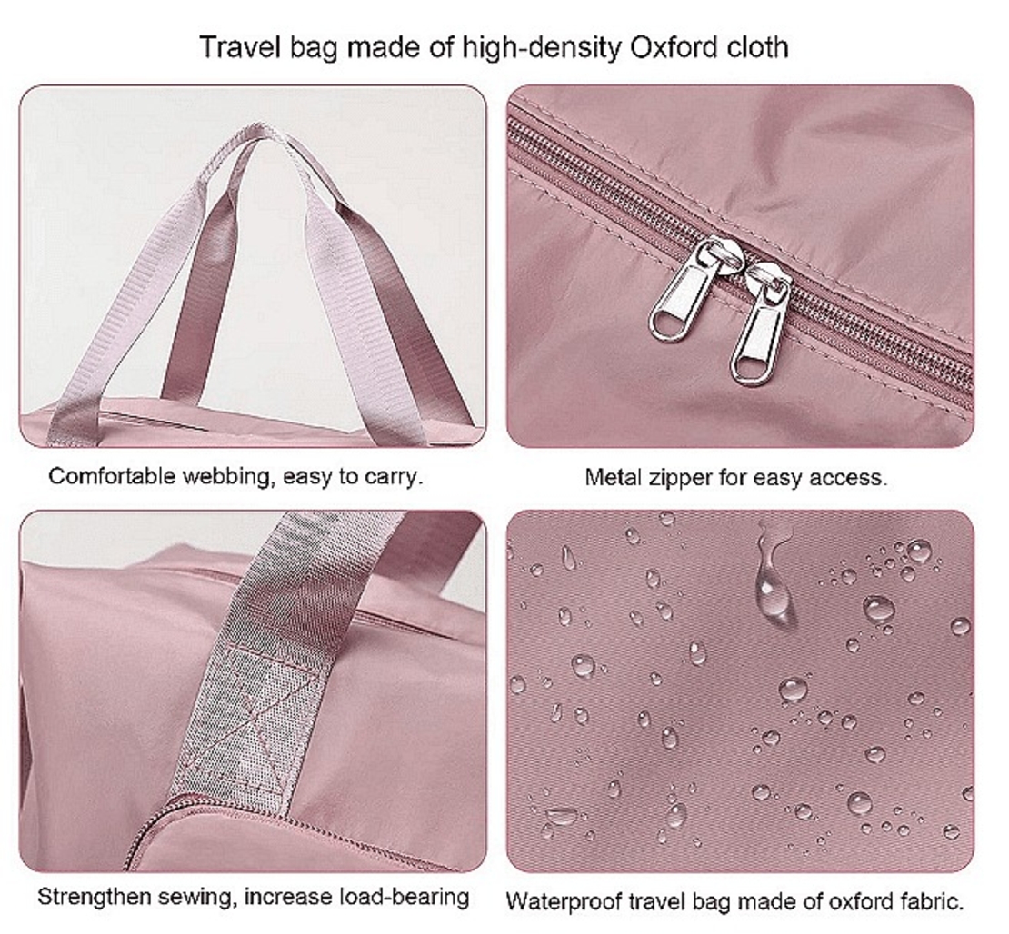 НЕМСКА Сгъваема чанта сак органайзер, Подходяща за ежедневна употреба, 2 джоба с цип + ЛЕД ФЕНЕР..