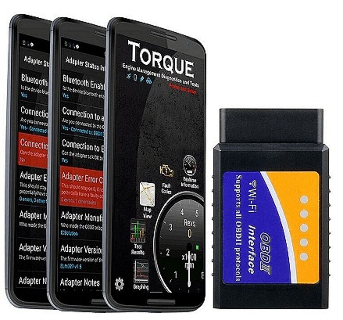 НЕМСКИ Тестер за автомобилна диагностика ELM 327 OBD II WIFI, Android и Apple + ЛЕД ФЕНЕР