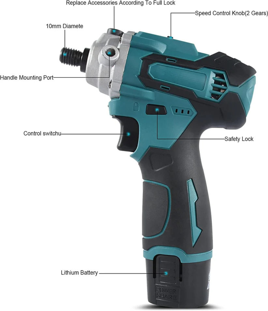 НЕМСКА Акумулаторна Полирмашина Werstil 12V + Подарък ЛЕД ФЕНЕР
