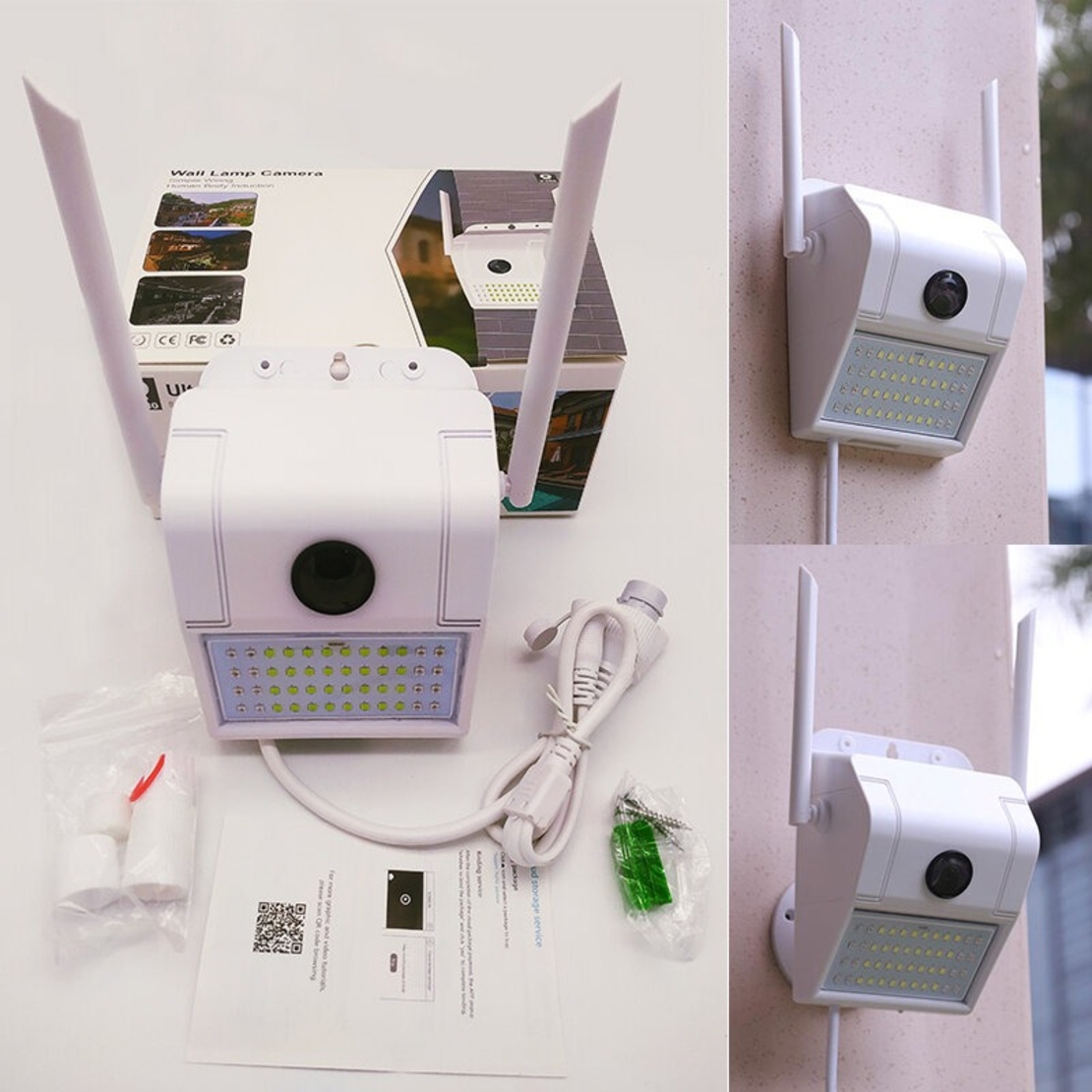 НЕМСКА Wifi Камера с вградено LED осветление V380 FUll HD водоустойчива + ЛЕД ФЕНЕР