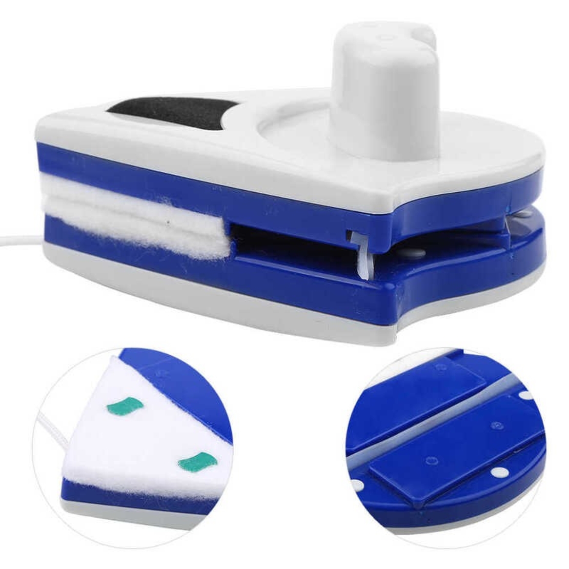 НЕМСКИ Магнитен чистач за прозорци за двоен или троен стъклопакет до 30мм + ЛЕД ФЕНЕР