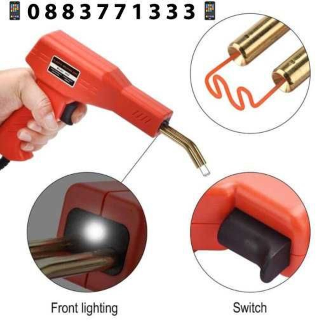 НЕМСКИ Комплект Пистолет За Заваряване На Пластмаса 50w + ЛЕД ФЕНЕР