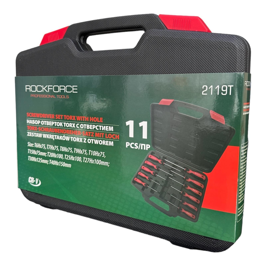 НЕМСКИ Отвертки ТОРКС Комплект 11 части ROCKFORCE + ЛЕД ФЕНЕР