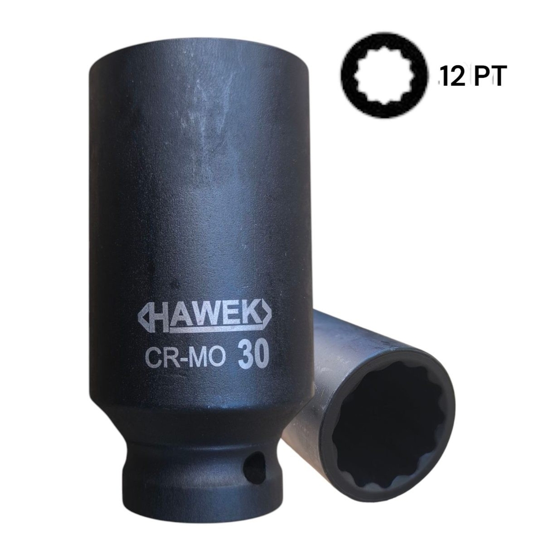 НЕМСКИ Ударни Вложки 1/2″ Удължени Комплект 12 – стенни 15 части HAWEK + ЛЕД ФЕНЕР