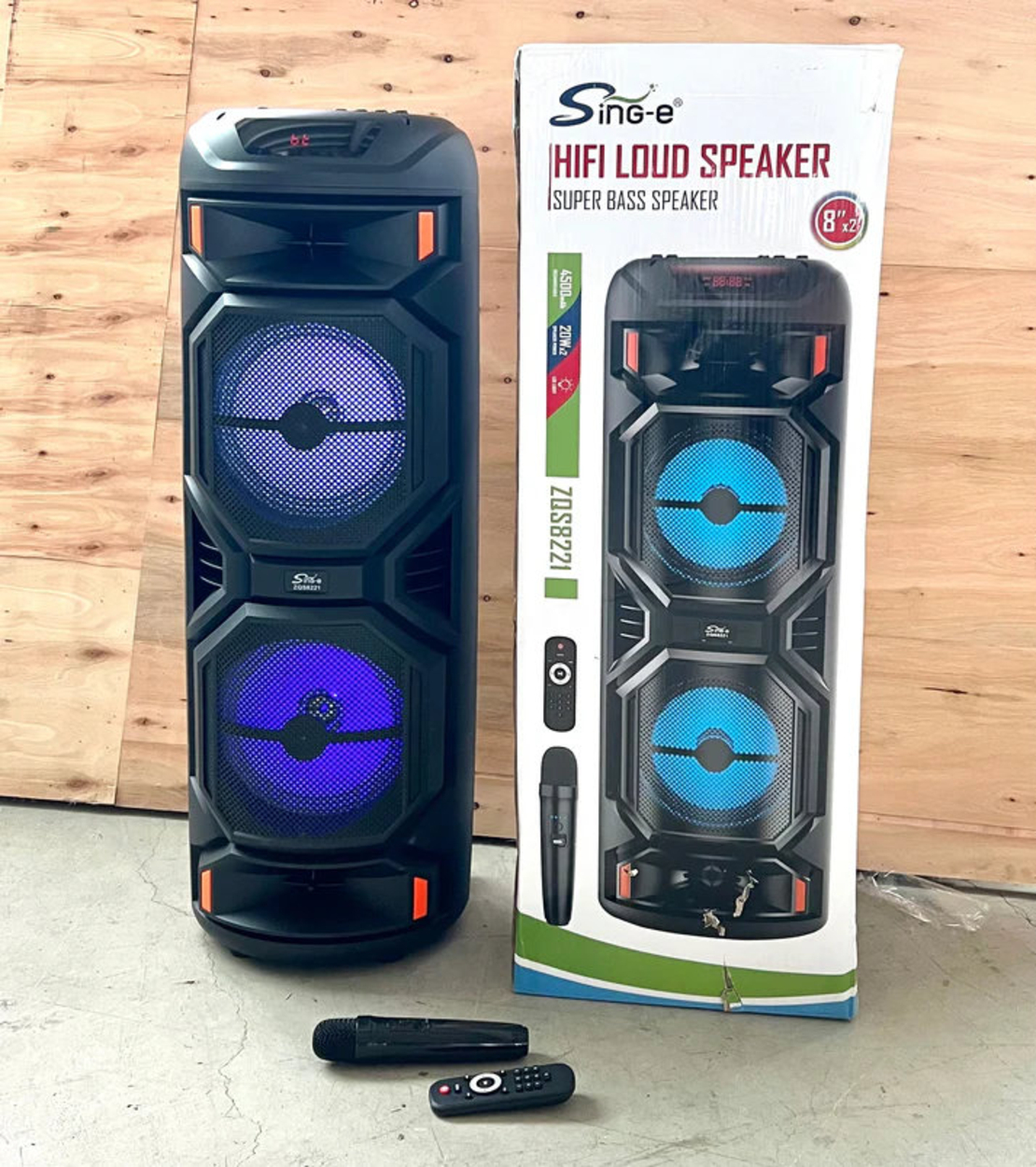 НЕМСКА Тонколона ZQS8221 80 СМ Височина - BLUETOOTH + ЛЕД ФЕНЕР