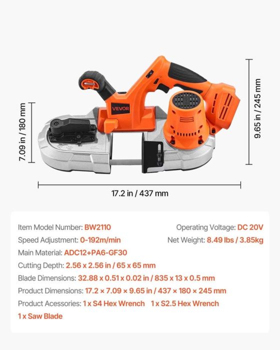 НЕМСКИ Преносим безжичен лентов трион + Подарък ЛЕД ФЕНЕР