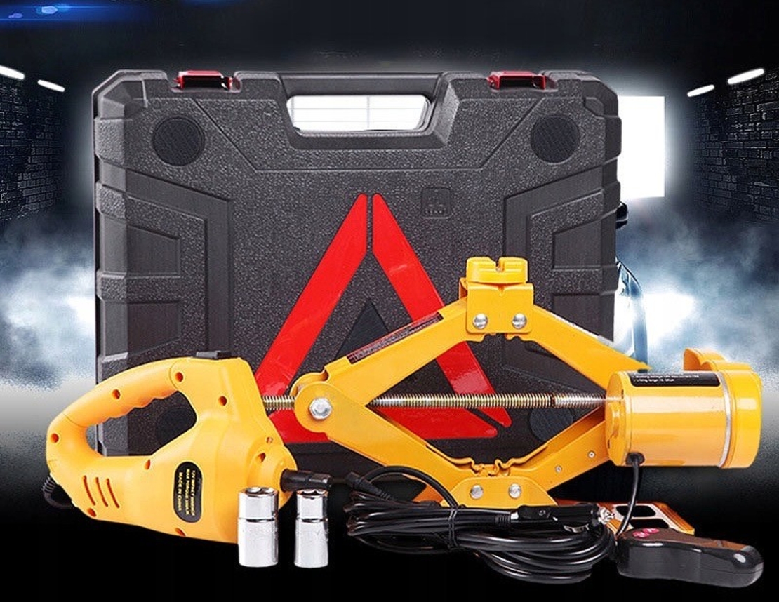 НЕМСКИ Електрически Крик и Гайковерт 2в1 – 12V Комплект HAWEK + ЛЕД ФЕНЕР