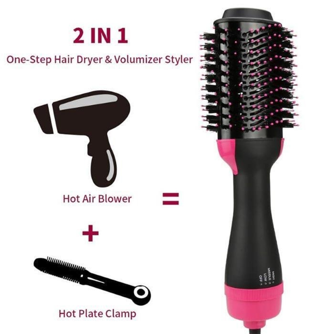 НЕМСКИ 2в1 ЧЕТКА СЕШОАР One step за сушене, изправяне и обем hair dryer + ЛЕД ФЕНЕР