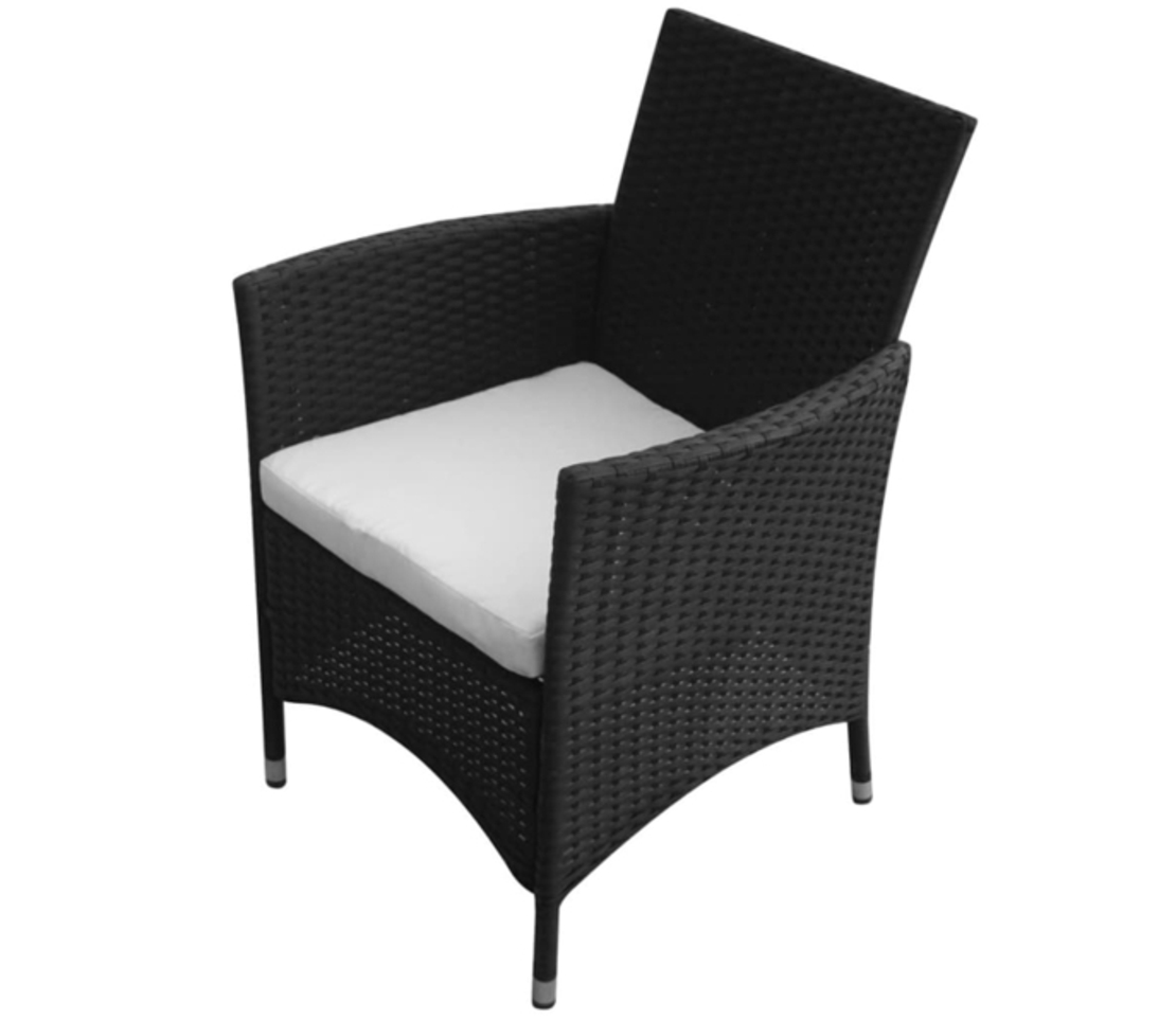 НЕМСКИ 6 местен ратанов трапезен комплект – Черен или Кафяв + ЛЕД ФЕНЕР