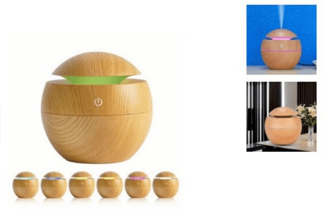 НЕМСКИ Мини USB арома дифузер и овлажнител за въздух с елегантен дизайн + ЛЕД ФЕНЕР