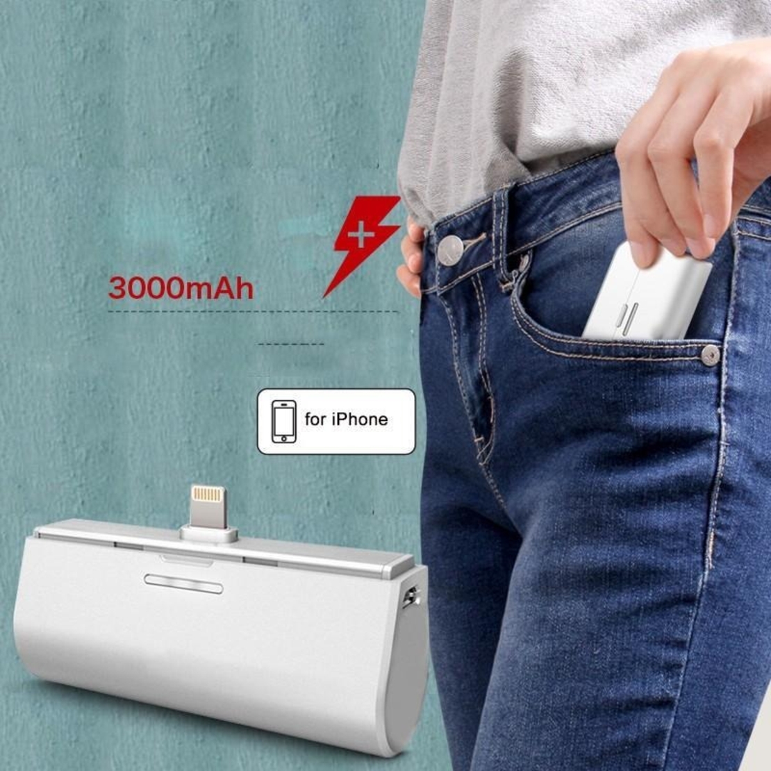 НЕМСКА Power Bank зарядно за мобилни устройства 3000Mah + ЛЕД ФЕНЕР