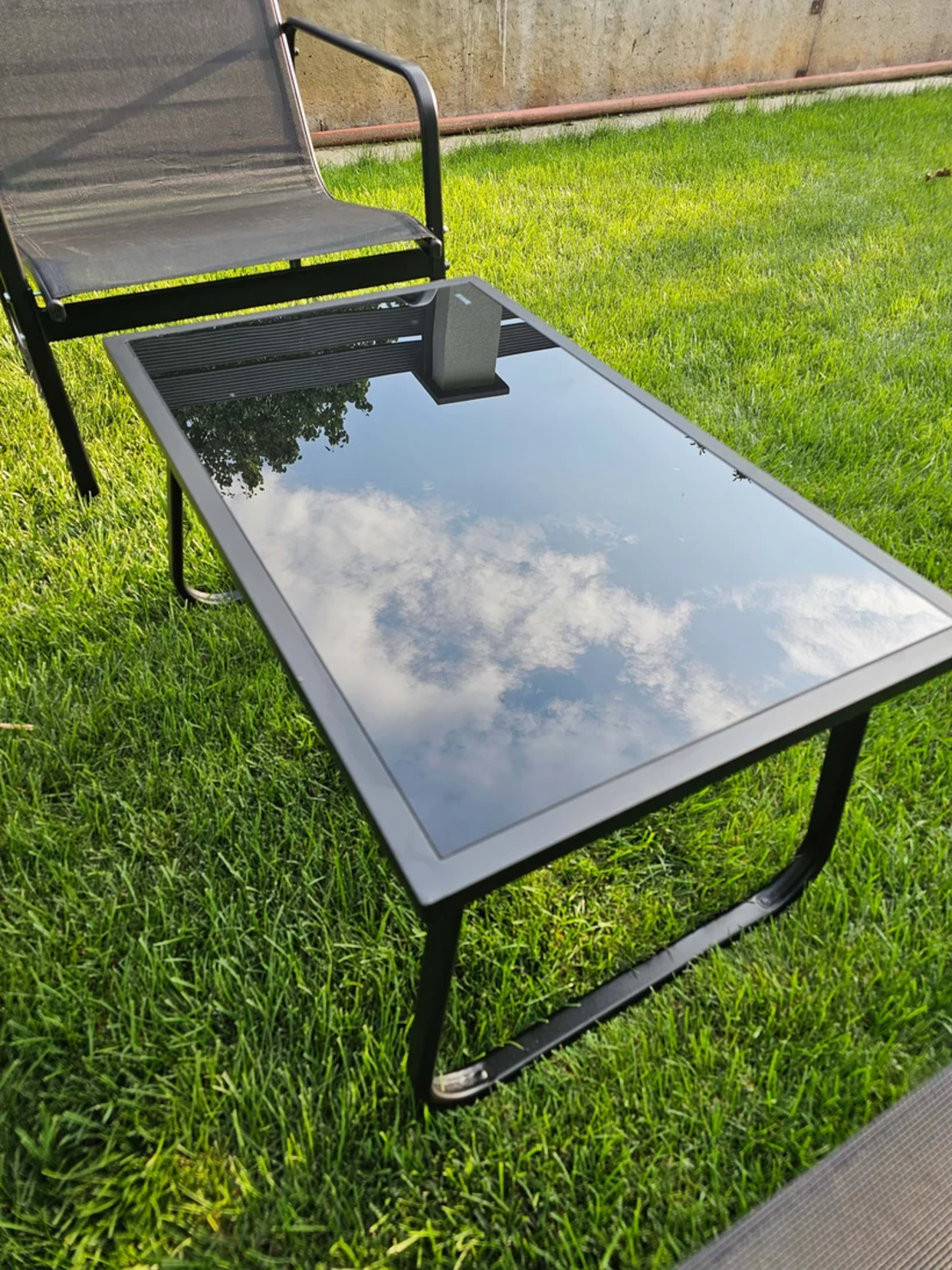 НЕМСКИ Градински Мебелен Комплект 4 части PVC Ратан + ЛЕД ФЕНЕР