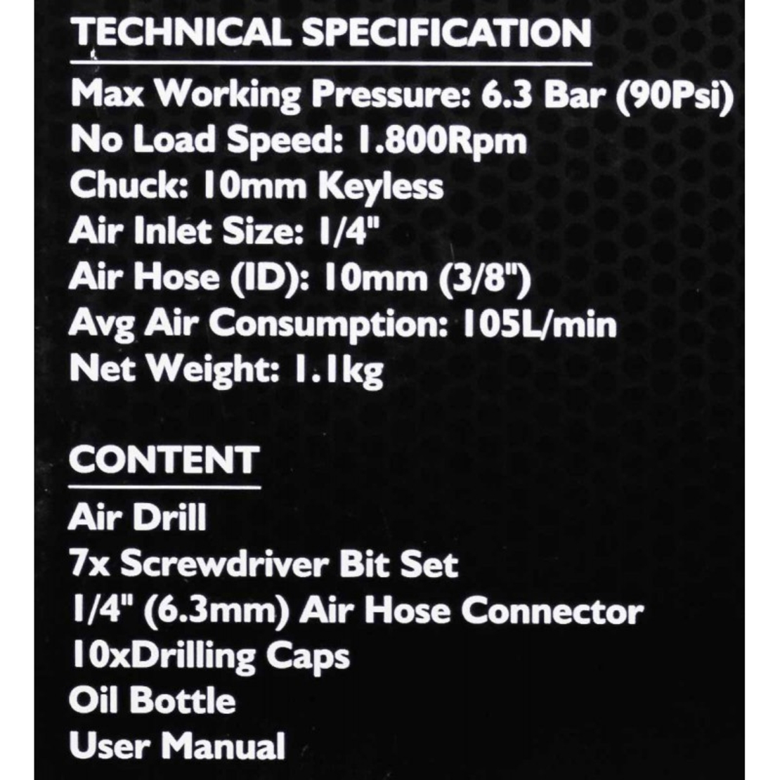 НЕМСКА Пневматична Бормашина JCB RP7810 10мм 1/4 + ЛЕД ФЕНЕР