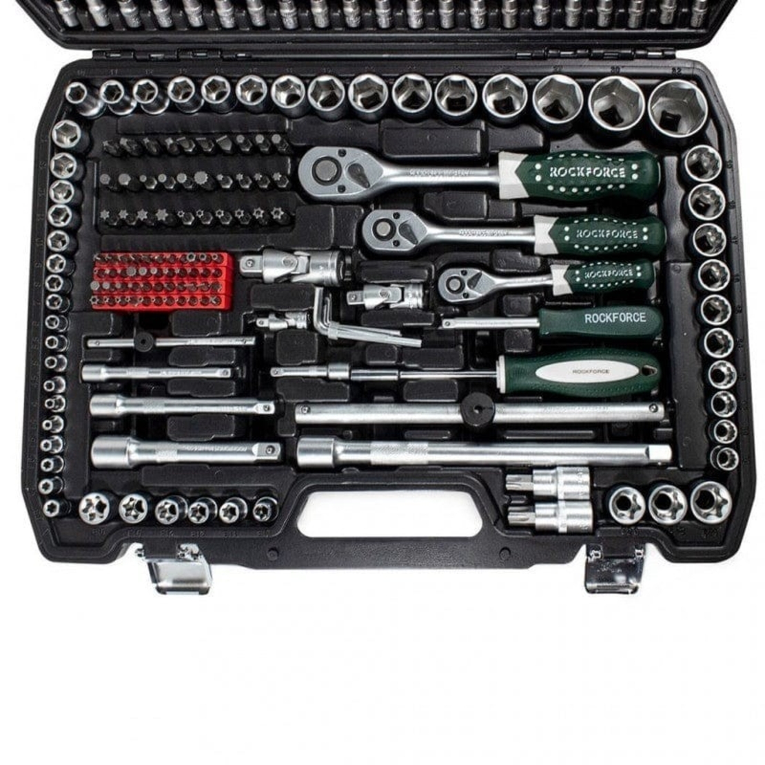 НЕМСКО Професионално Гедоре 216 части PREMIUM ROCK FORCE + ЛЕД ФЕНЕР