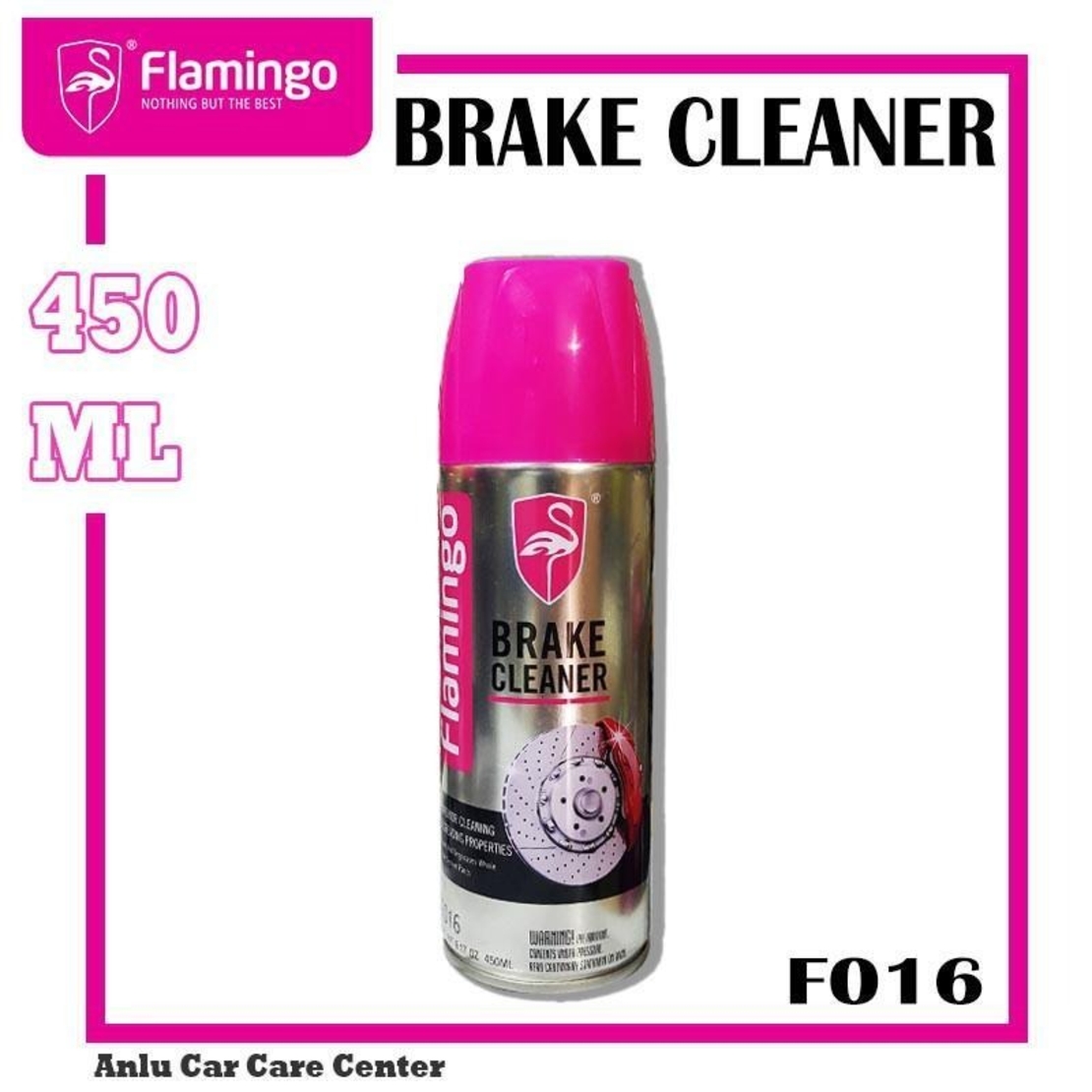 НЕМСКИ Препарат за почистване на спирачки Brake Cleaner 450мл Flamingo F016 + ЛЕД ФЕНЕР