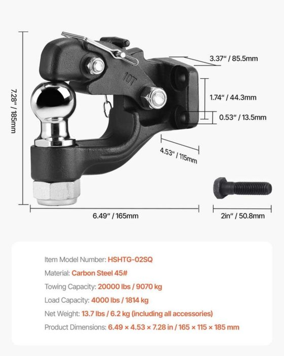 НЕМСКИ Теглич с кука и сфера – 9070 кг + ПОДАРЪК ЛЕД ФЕНЕР