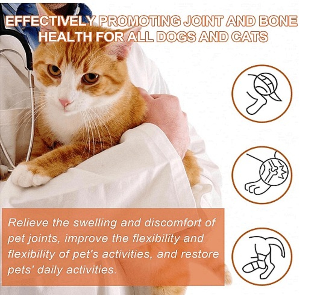 НЕМСКИ Успокояващ спрей за възстановяване на стави, Натурален спрей, За сила и гъвкавост, Облекчаване на дискомфорта при домашни любимци + ЛЕД ФЕНЕР