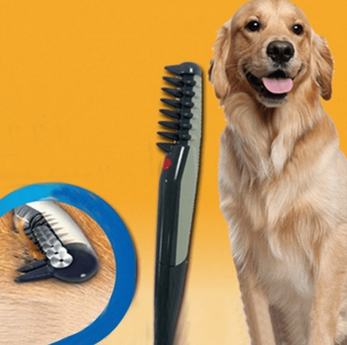 НЕМСКИ Електрически гребен за кучета и котки, Подходящ за всички породи + ЛЕД ФЕНЕР