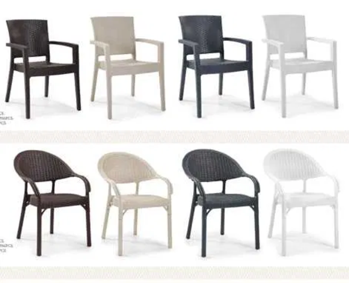 НЕМСКИ Градински Стол Полипропилен Пасифик 5 Цвята + ЛЕД ФЕНЕР