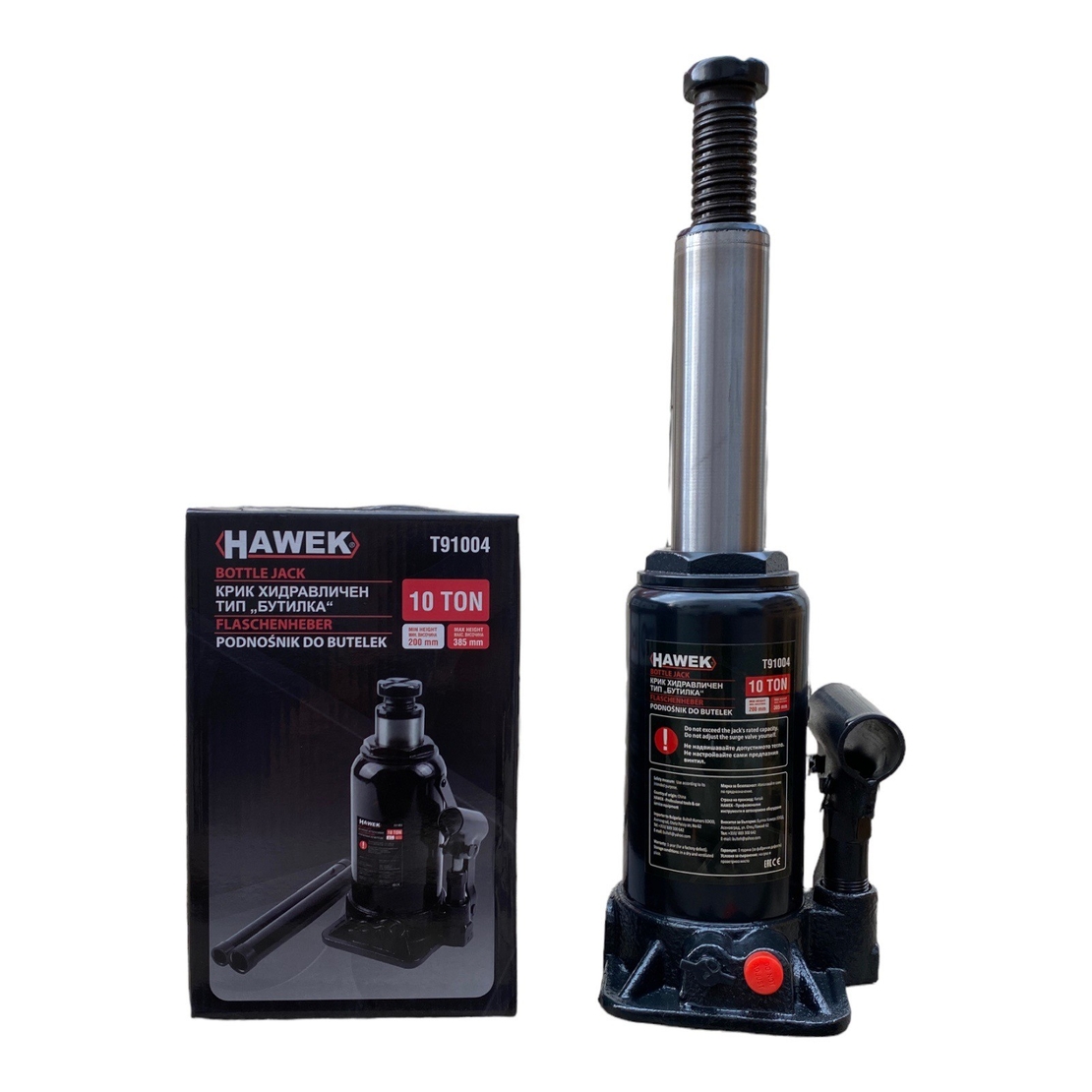 НЕМСКИ Полски Хидравличен Крик Тип Бутилка 2т. 3т. 5т. 10т. 20т. 32т. Тона HAWEK + ЛЕД ФЕНЕР